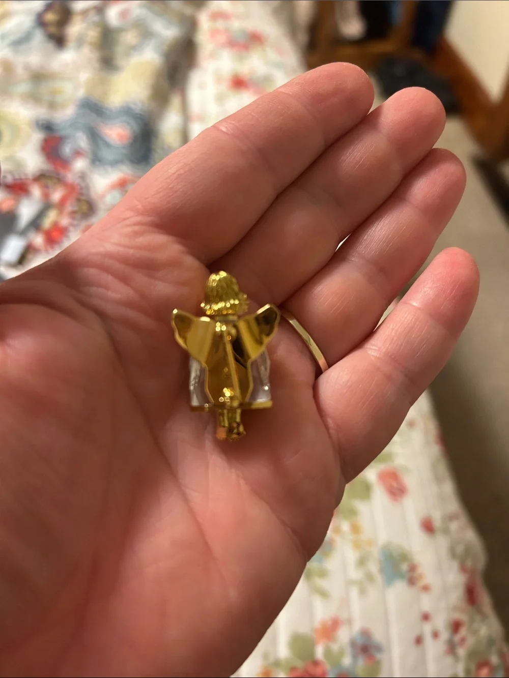 Swarovski Gold and Clear Crystal Angel Brooch